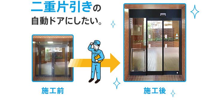 ビフォーアフター 施工事例 自動ドアのナブコドア株式会社